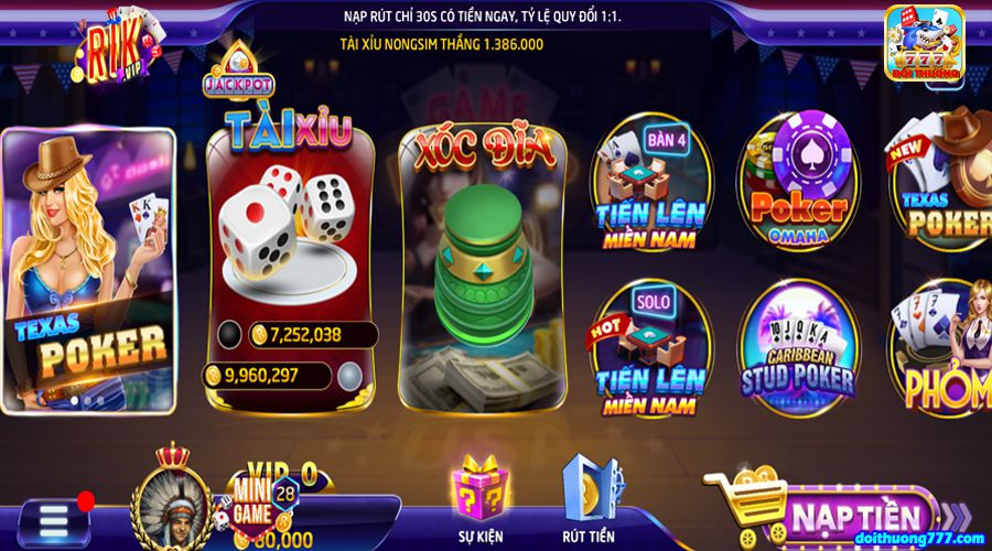 Game tặng code khởi nghiệp Rikvip