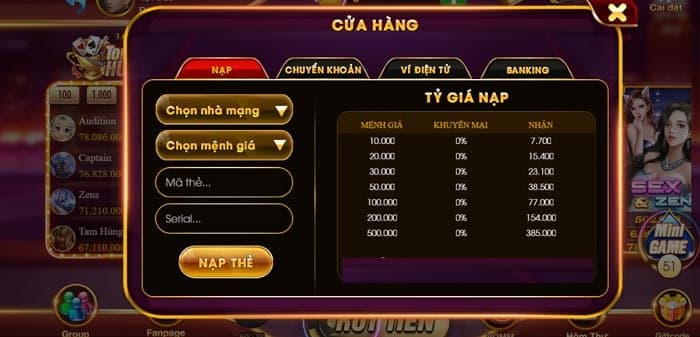 Cơ chế nạp rút Vin6868